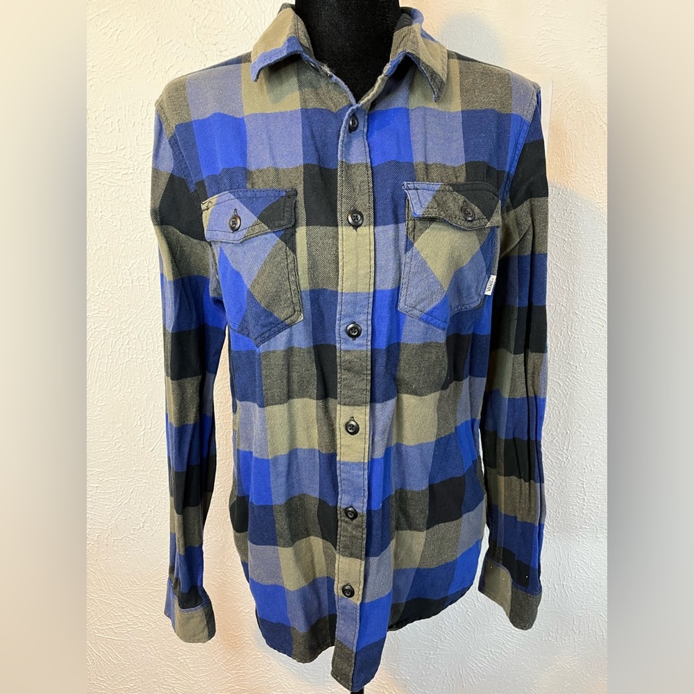 Vans Blue and Grey Unisex Flannel